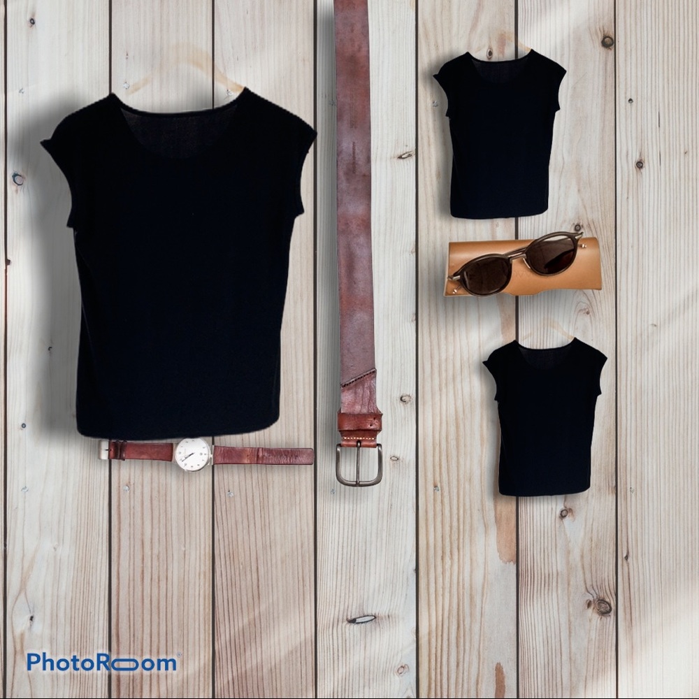 Susan Graver black liquid knit tee